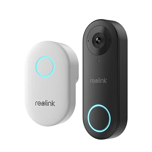 Reolink video doorbell with black and white units.