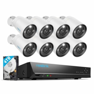 Security camera system with 8 cameras and a 4TB NVR.